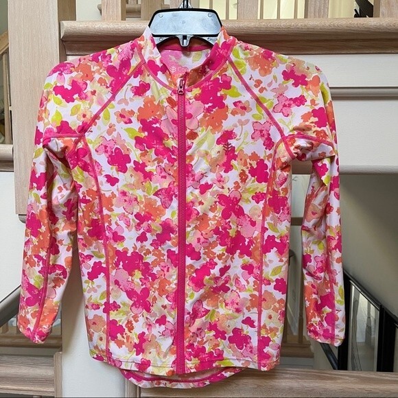 Coolibar Full Zip Floral Print Rashguard M - Picture 2 of 7